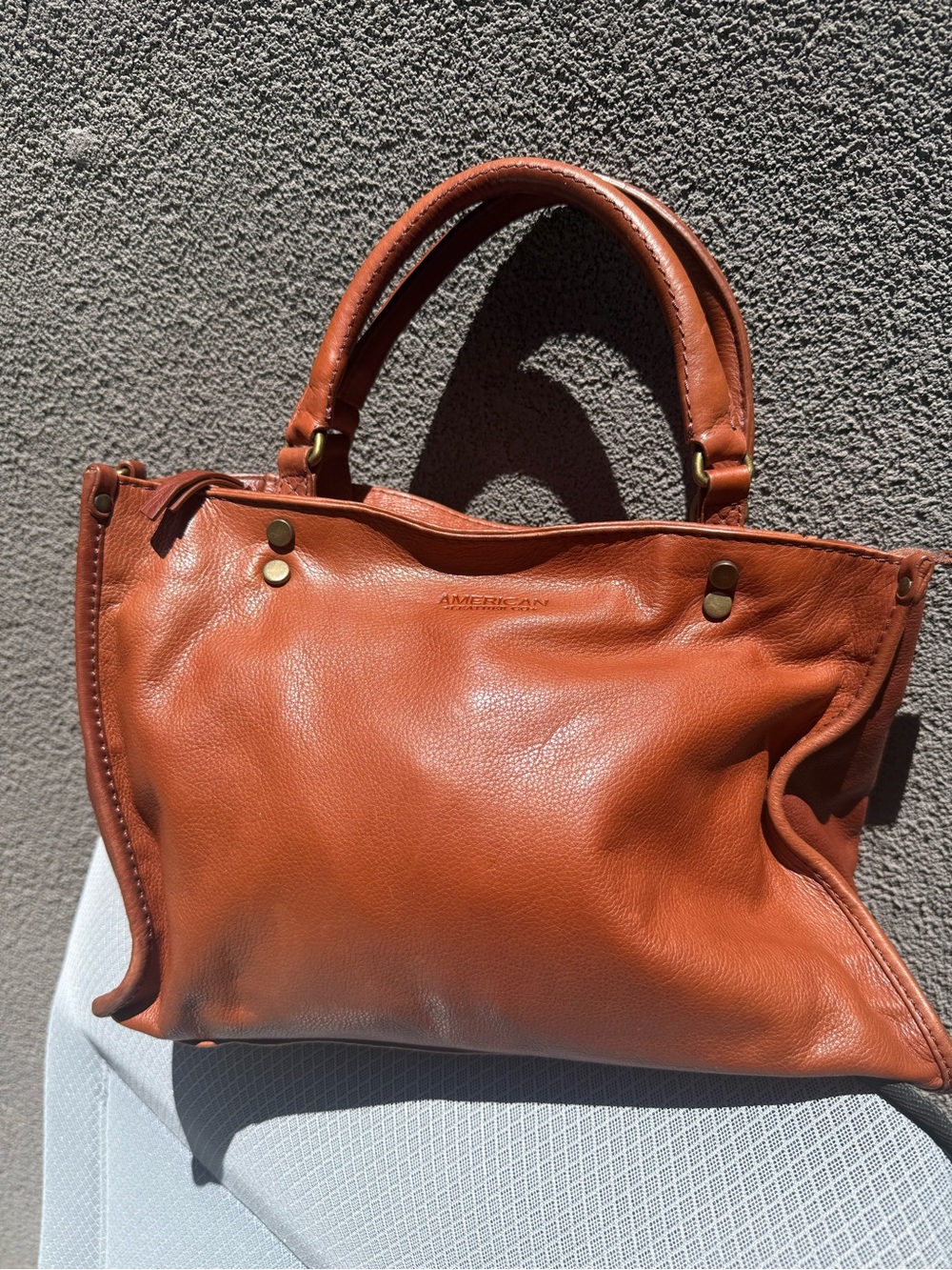 American Leather Co. Lenox Triple Entry Satchel – Soft Brandy Leather